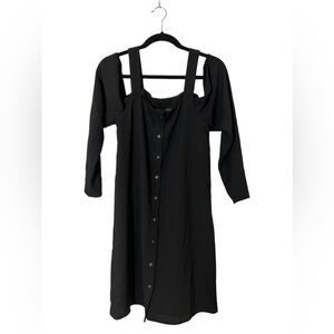New Designers Remix Long sleeve off the shoulder Wake Strap‎ dress black size 34